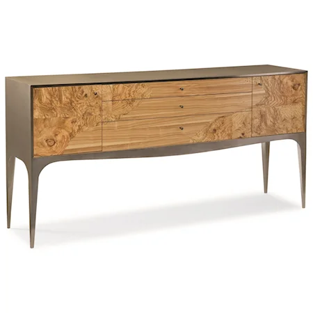 Contemporary "Trailblazer" Sideboard with Wine Bottle Storage and Adjustable Shelf